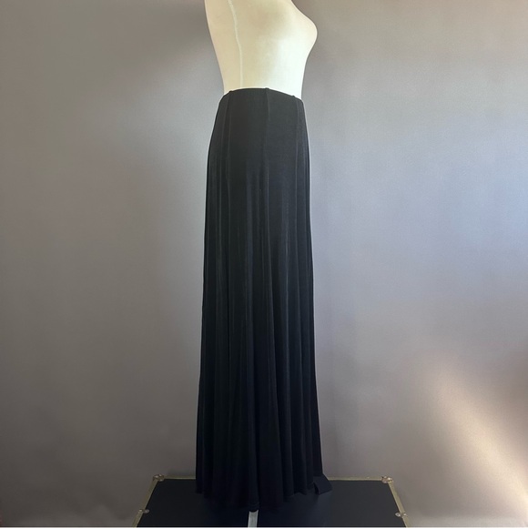 Vintage Morris Kaye and Sons Western Long Black Slinky Maxi Skirt Sz M - Picture 5 of 8